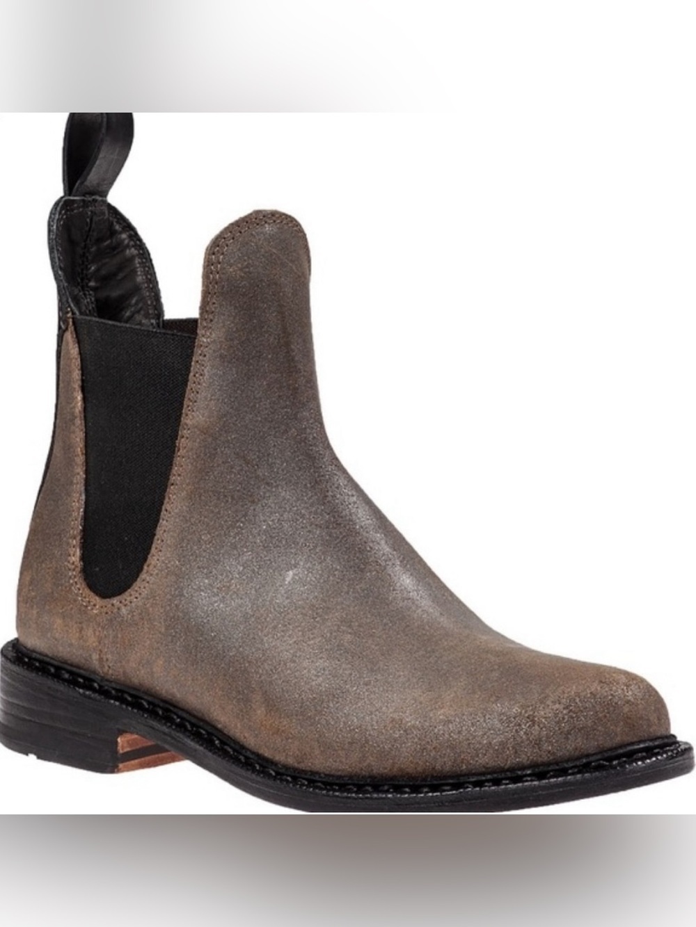 Rag & Bone Dartford Suede Chelsea Boot Metal Taupe Size 35 (5.5 US)